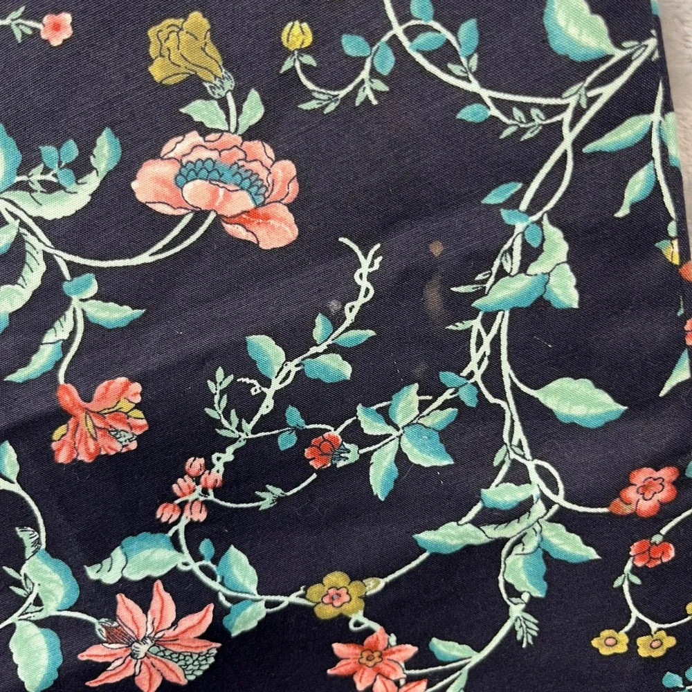LOFT Riviera Pant Women Navy‎ Blue Floral Julie Fit Cropped Trousers NWT 2